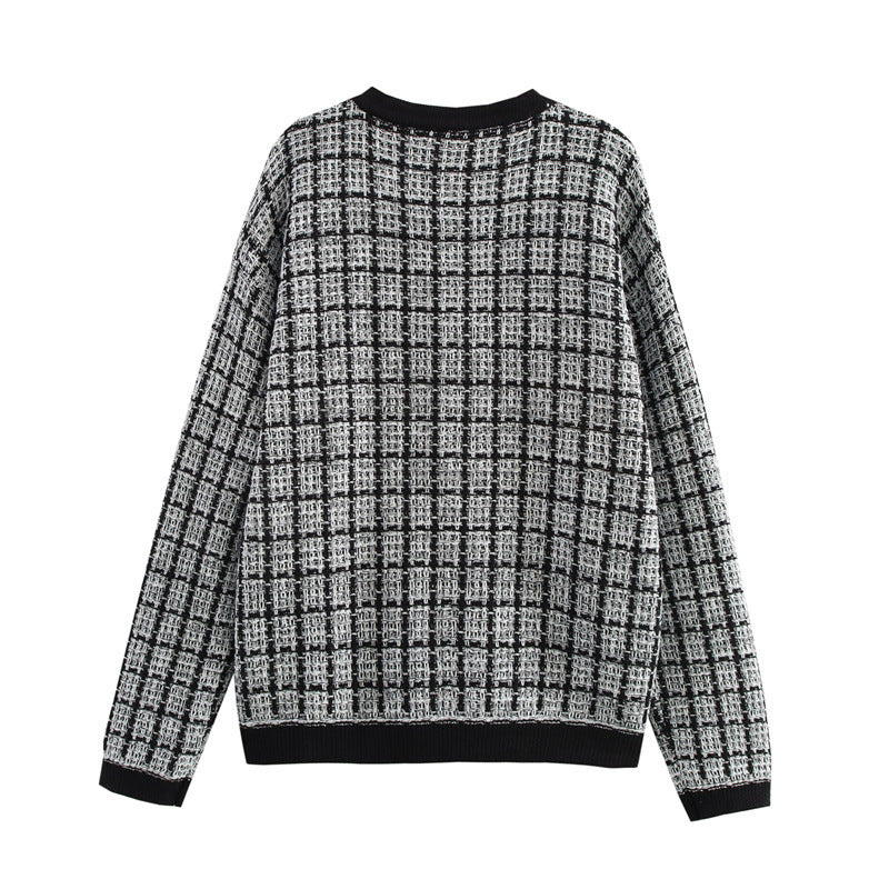 Damen Strickjacke im klassischen Karomuster EB