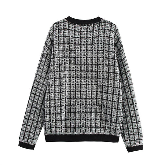Damen Strickjacke im klassischen Karomuster EB