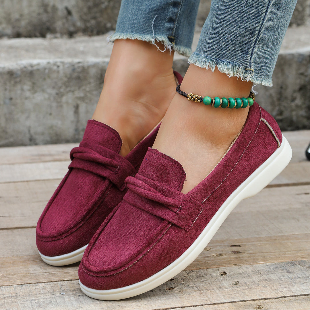 Damen Mokassins mit weichem Kunstleder und elastischem Riemendesign EB
