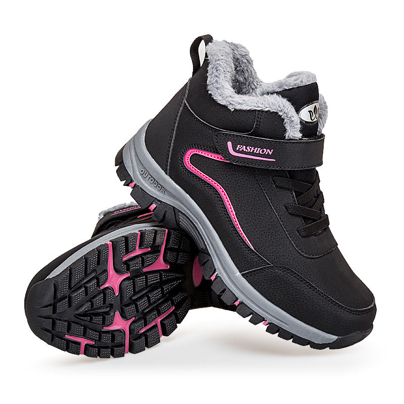 Damen Warm gefütterte Outdoor-Wanderschuhe mit verstellbarem Klettverschluss EB