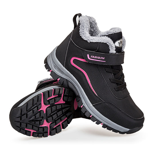 Damen Warm gefütterte Outdoor-Wanderschuhe mit verstellbarem Klettverschluss EB