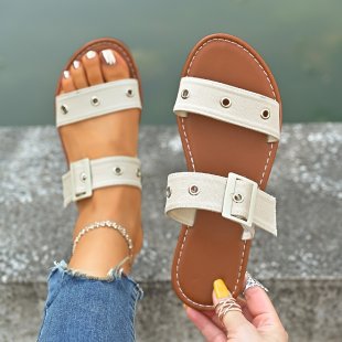 Damen Komfortable Riemchensandalen mit eleganten Schmuckdetails EB