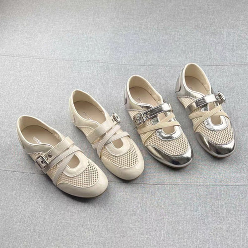 Damen modische Sneaker mit elegantem Riemchen-Design und atmungsaktiver Netzstruktur EB