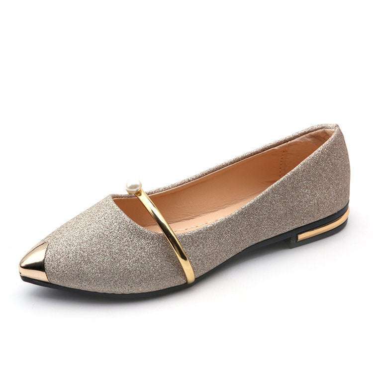 Damen Ballerinas mit funkelndem Glitzermaterial und eleganter Applikation EB