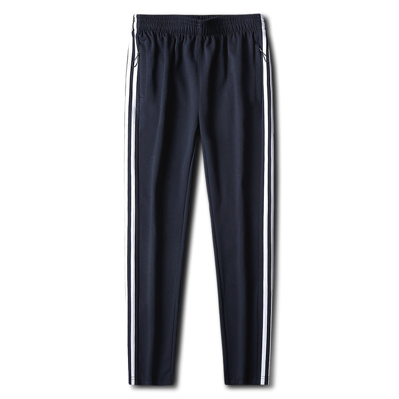 Herren Slim-Fit Trackhose mit seitlichen Kontraststreifen, Reißverschlusstaschen und elastischem Bund EB
