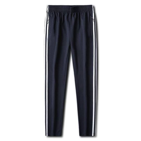 Herren Slim-Fit Trackhose mit seitlichen Kontraststreifen, Reißverschlusstaschen und elastischem Bund EB
