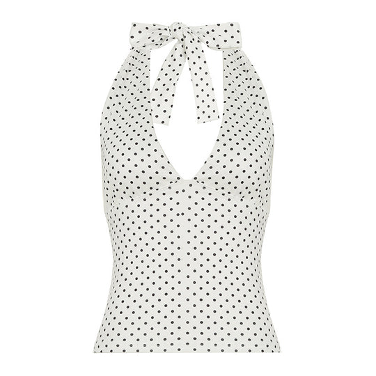 Damen Haltertop mit verspieltem Punkte-Design EB