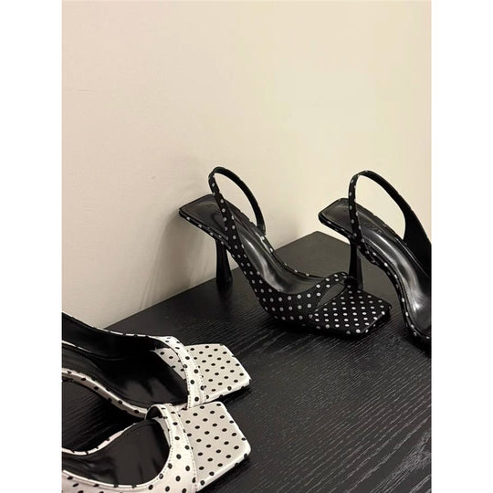 Damen Slingback High Heel Sandalen mit elegantem Punktedesign EB