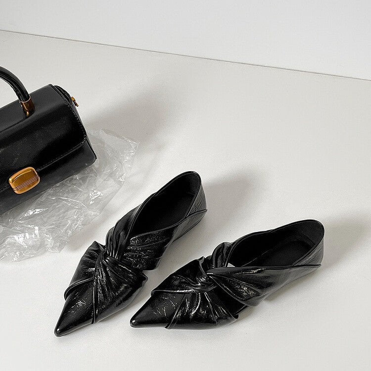 Damen elegante Spitzenslipper mit raffinierten Knoten-Details EB