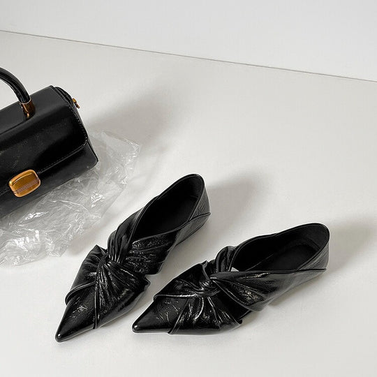Damen elegante Spitzenslipper mit raffinierten Knoten-Details EB