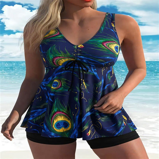 Damen Strandkleid mit dynamischem Zebra-Design EB