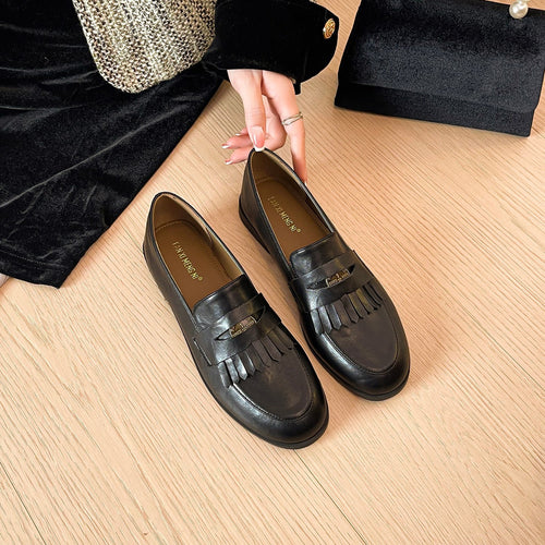 Damen Mokassins mit dekorativen Fransen und elegantem Design EB