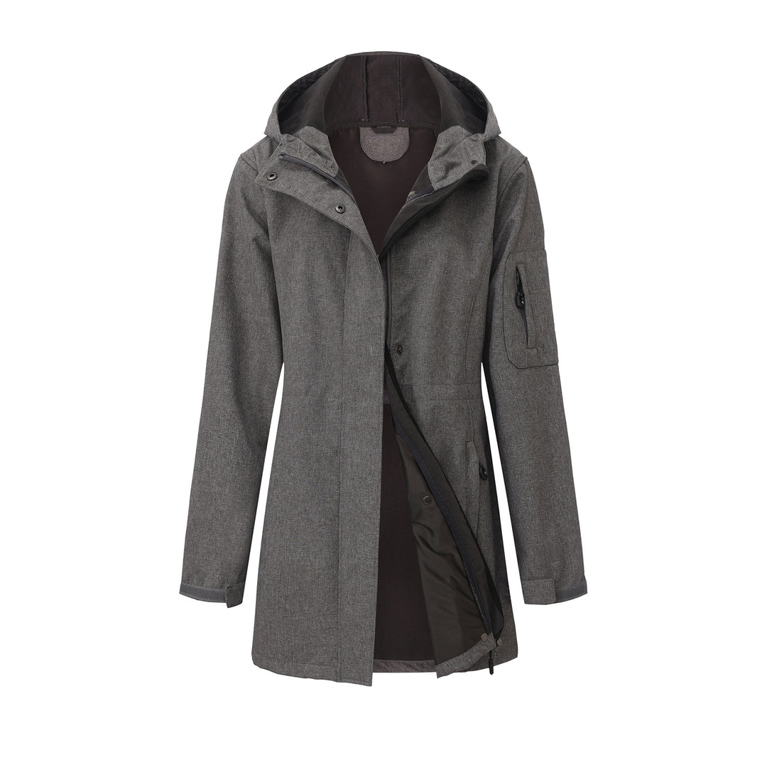 Damen nan funktionaler Softshell-Parka mit Teddyfleece-Futter, Kapuze und Taillenzug EB