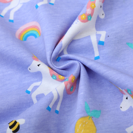 Mädchen Langarmkleid mit niedlichen Einhornmotiven EB