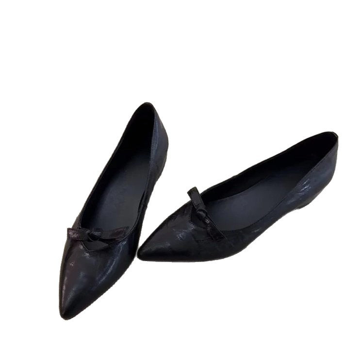 Damen elegante Ballerinas mit klassischem Schleifenakzent EB