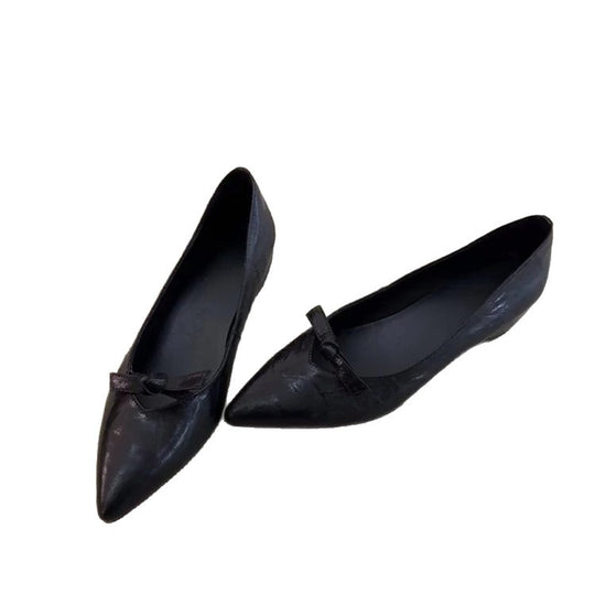 Damen elegante Ballerinas mit klassischem Schleifenakzent EB