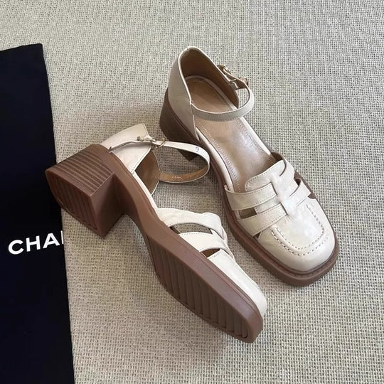 Damen elegante Blockabsatz-Schuhe mit Riemchen von EB