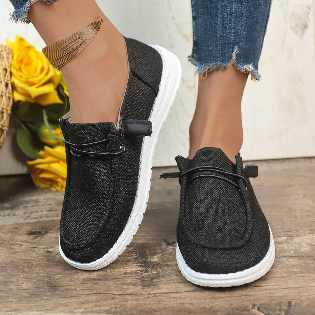 Damen Slip-On Sneakers mit elastischem Riemen EB
