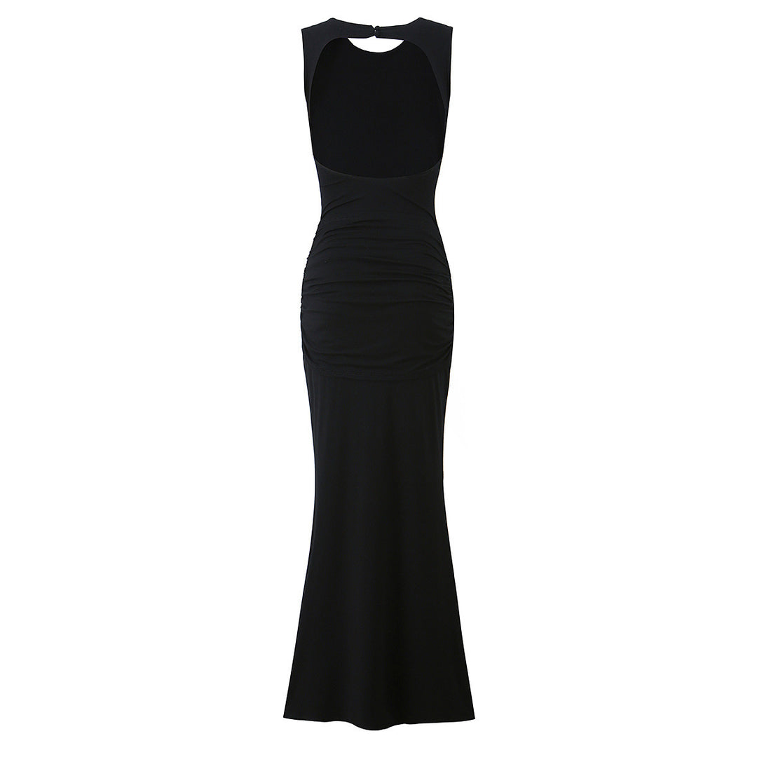 Damen Maxikleid mit raffinierten Drapierungen und elegantem Rückenausschnitt EB