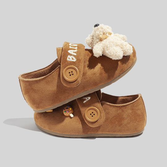 Damen Clogs mit niedlichen Tierapplikationen und Knopfverschluss EB