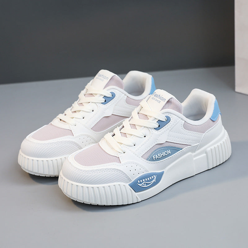 Damen modische Sneakers mit erhöhtem Sohlenprofil und sportivem Design EB