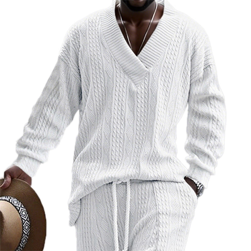 Herren Strickpullover mit modernem V-Ausschnitt und lässigem Design EB