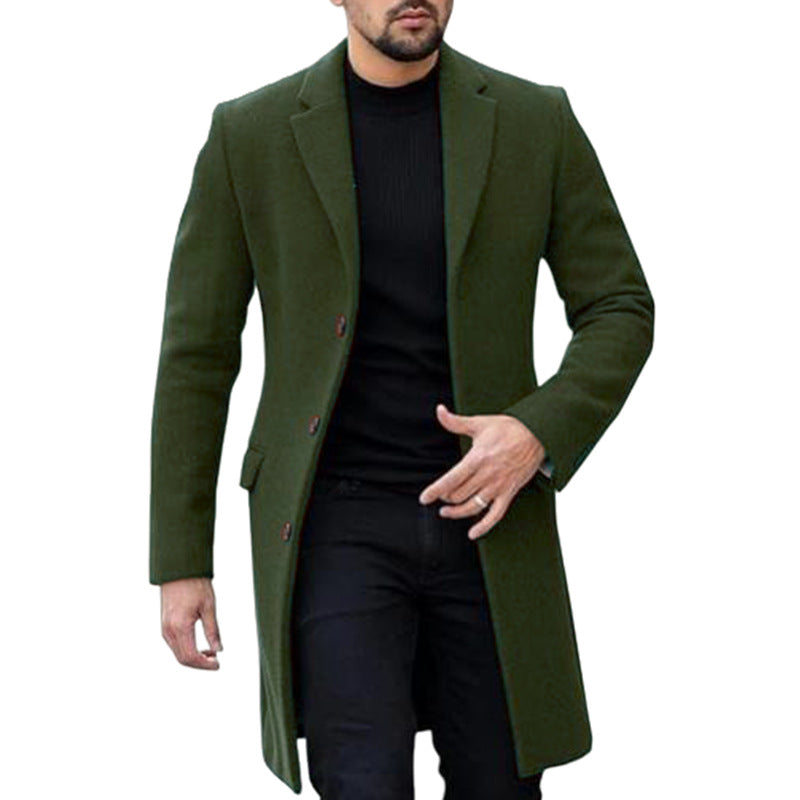 Herren eleganter Wollmantel mit modernem Schnitt und praktischen Taschen EB