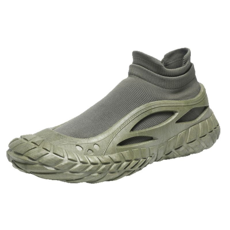 Damen Sportliche High-Top Sneaker mit atmungsaktivem Strickmaterial EB