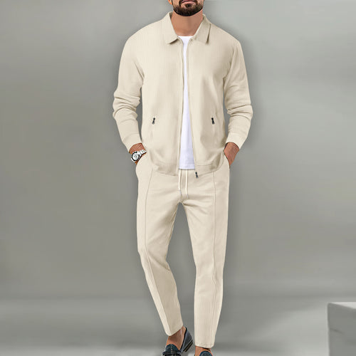 Herren Freizeitanzug mit Modernem Strukturdesign und praktischen Taschen EB