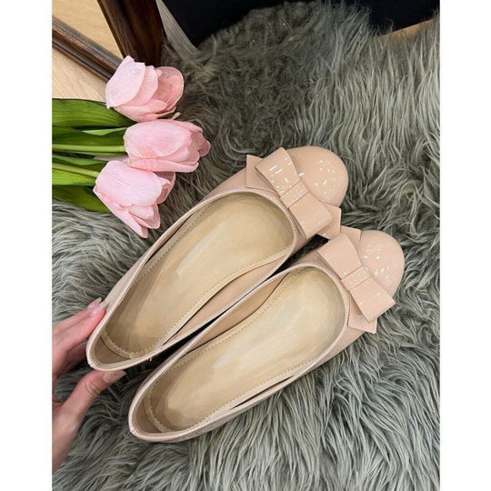 Damen elegante Ballerinas mit dekorativer Schleifenapplikation EB