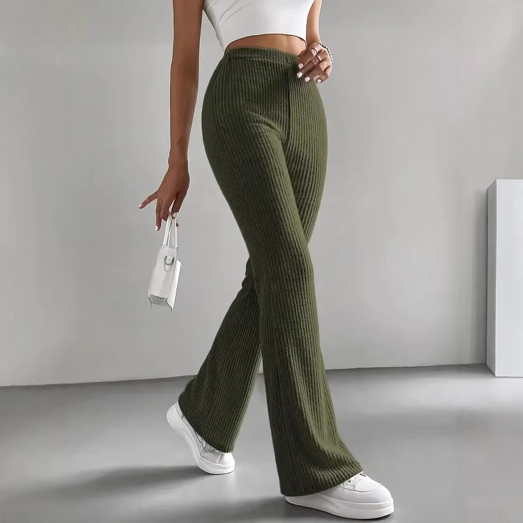 Damen Wide-Leg Ribbed-Hose EB