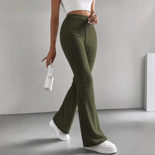 Damen Wide-Leg Ribbed-Hose EB