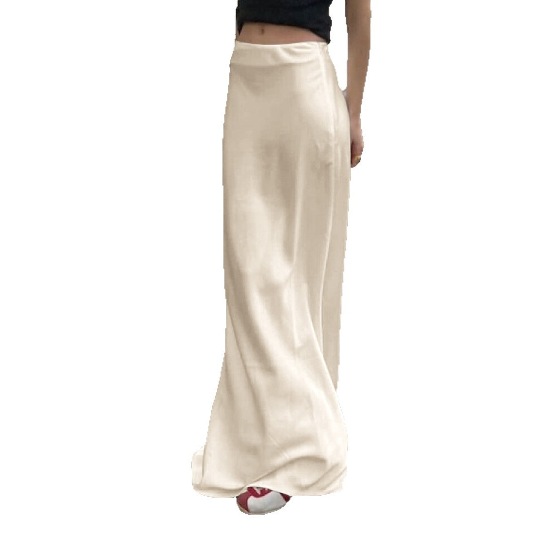 Damen Elegante Maxirock mit fließendem Schnitt und hohem Taillenbund EB