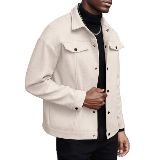 Herren lässige Übergangsjacke mit praktischen Taschen und modernem Kragen EB