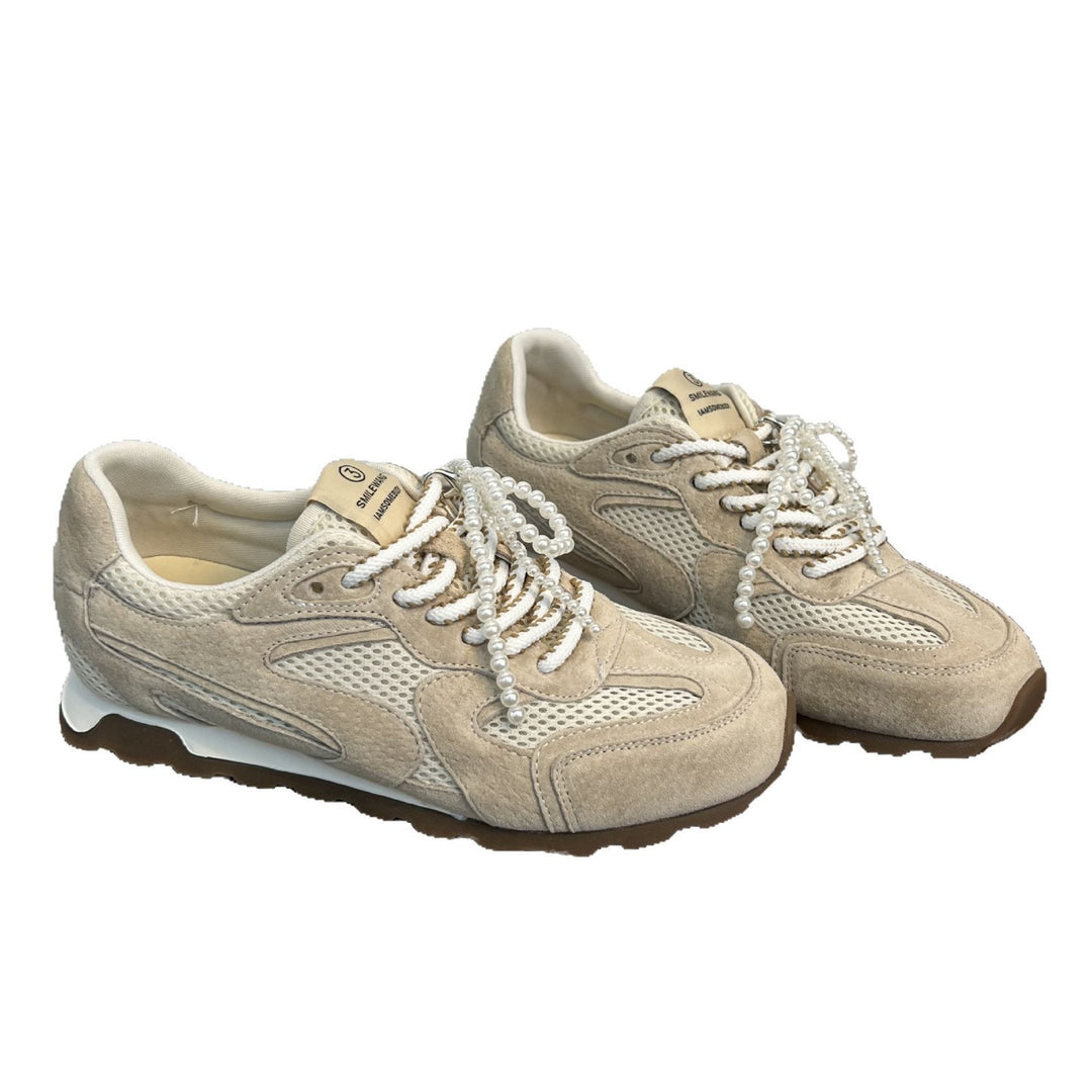 Damen Sportliche Sneaker mit atmungsaktivem Mesh und luxuriösem Veloursleder EB