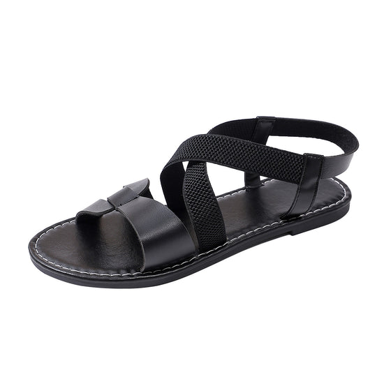 Damen Fashion Sandalen mit Riemchen und elastischen Einsätzen EB