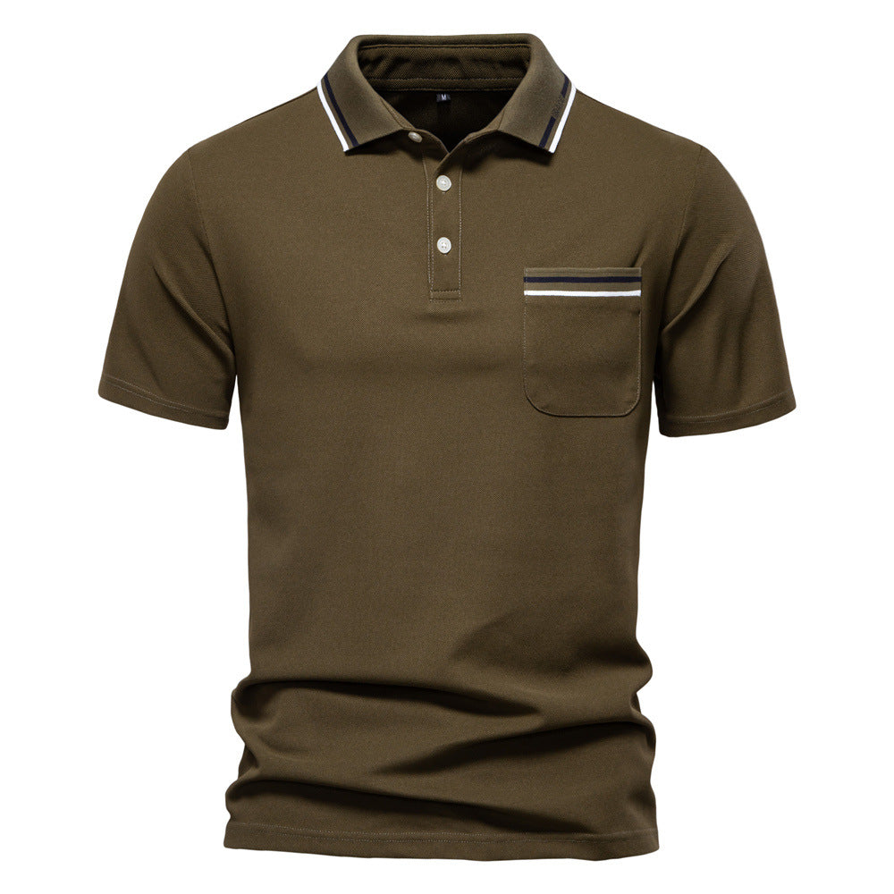Herren Poloshirt mit modernem Streifenakzent und samtweichem Gewebe EB