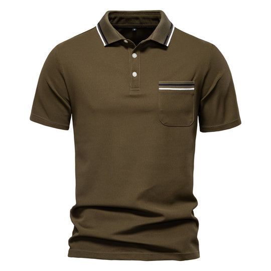 Herren Poloshirt mit modernem Streifenakzent und samtweichem Gewebe EB