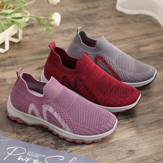 Damen Atmungsaktive Sneaker mit elastischem Einstieg und rutschfester Sohle EB