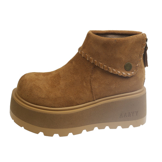 Damen Plattformstiefeletten mit hochgezogenem Schaft von EB