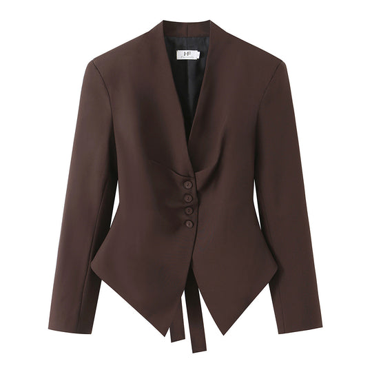 Damen nan taillierter Blazer mit asymmetrischem Saum und Wickeldetail EB