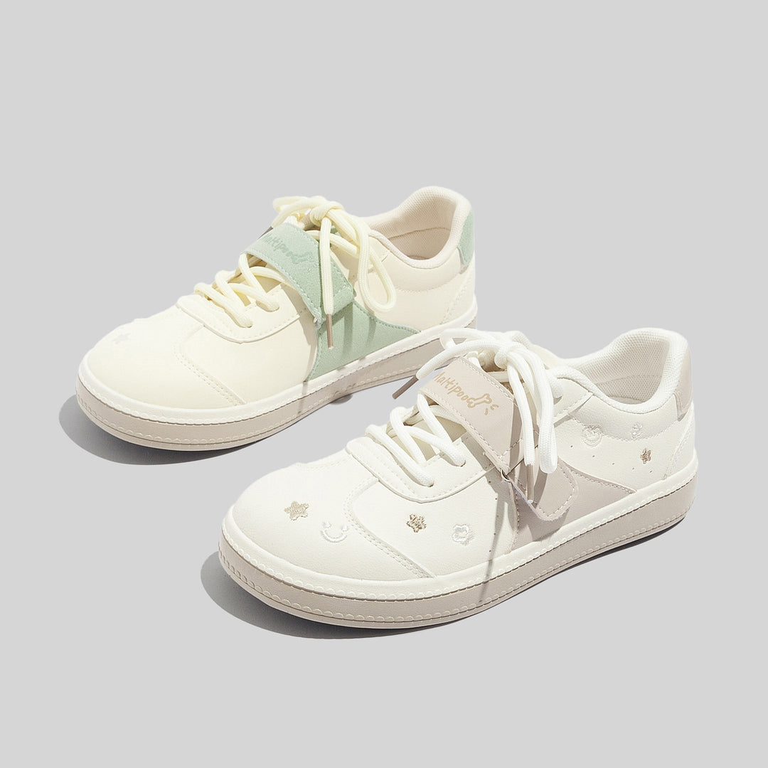 Damen Sneakers mit floralem Design und praktischem Klettverschluss EB