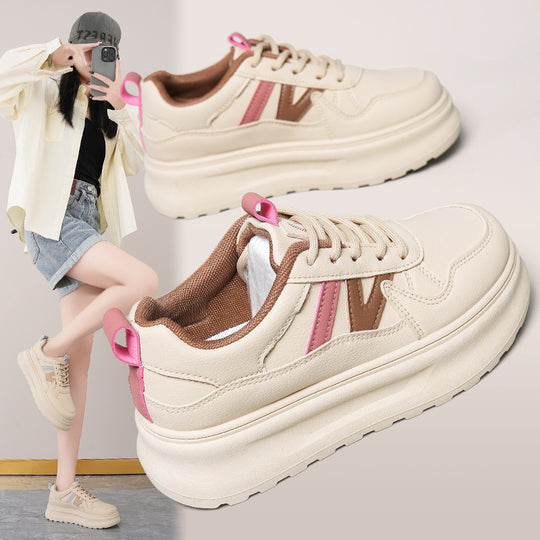 Damen sportliche Chunky Sneakers mit rutschfester Sohle und ergonomischer Dämpfung EB