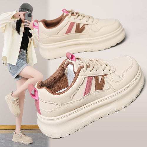 Damen sportliche Chunky Sneakers mit rutschfester Sohle und ergonomischer Dämpfung EB