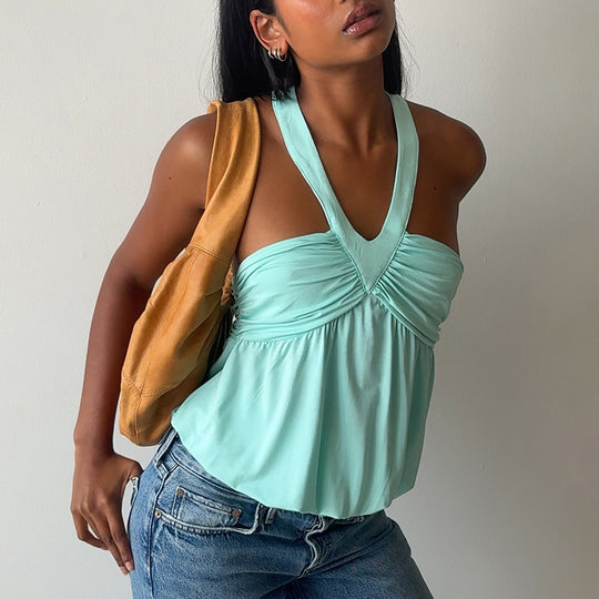 Damen Cut-Out Top mit fließendem Schnitt und V-Ausschnitt EB