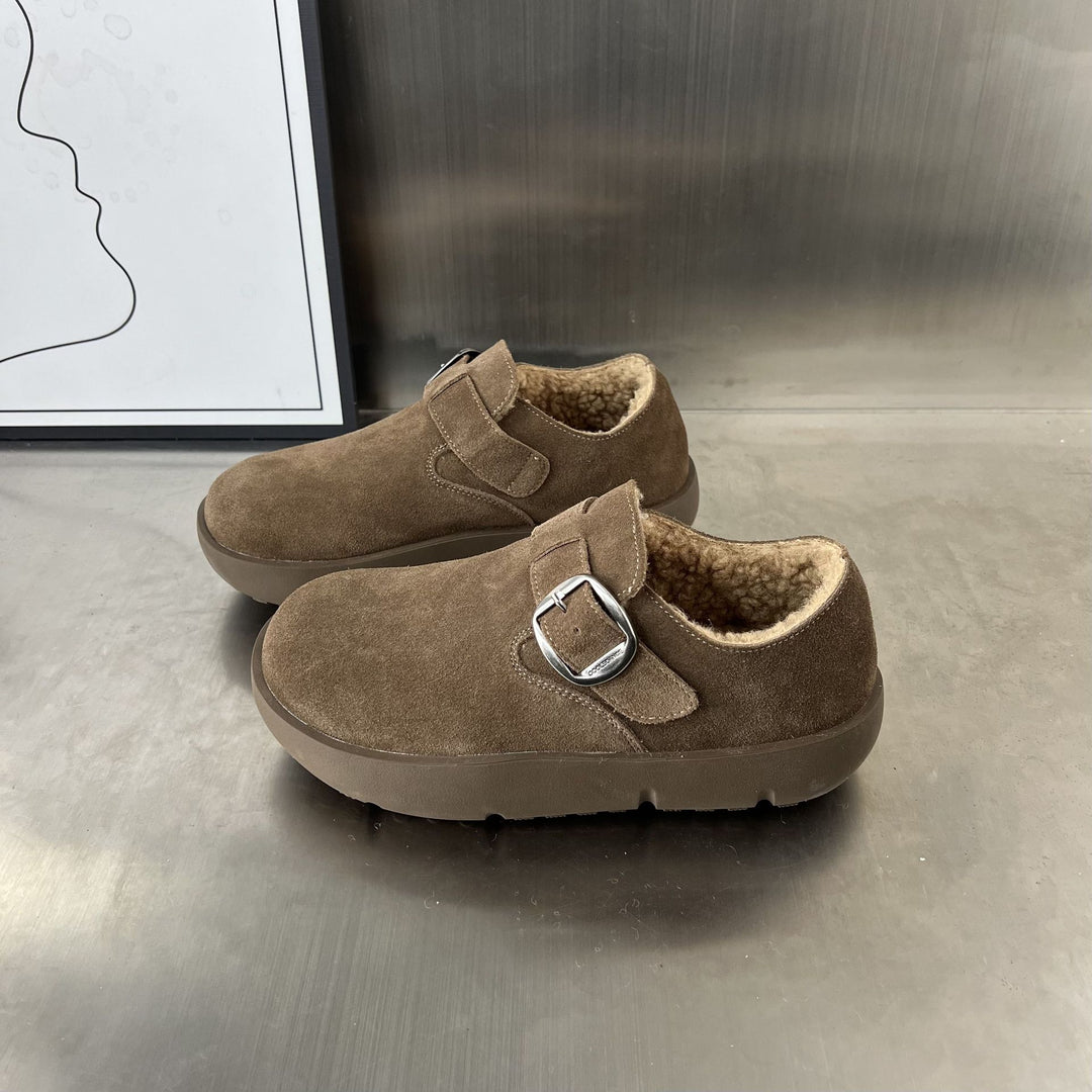 Damen Gemütliche Clogs mit weichem Futter und modischem Schnallenverschluss EB