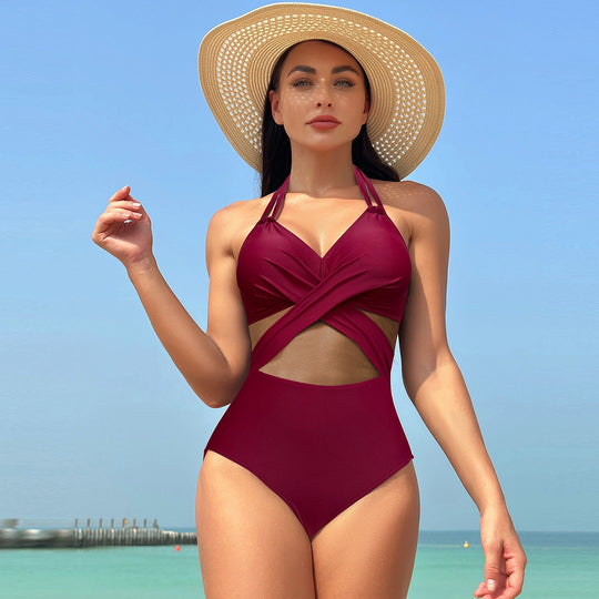 Damen Einteiliger Badeanzug mit stylishen Mesh-Elementen EB