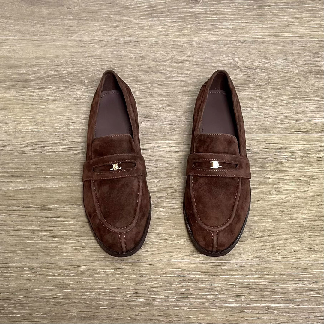 Damen Loafer aus hochwertigem Wildleder mit elegantem Schnallen-Detail EB