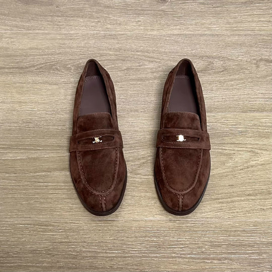 Damen Loafer aus hochwertigem Wildleder mit elegantem Schnallen-Detail EB