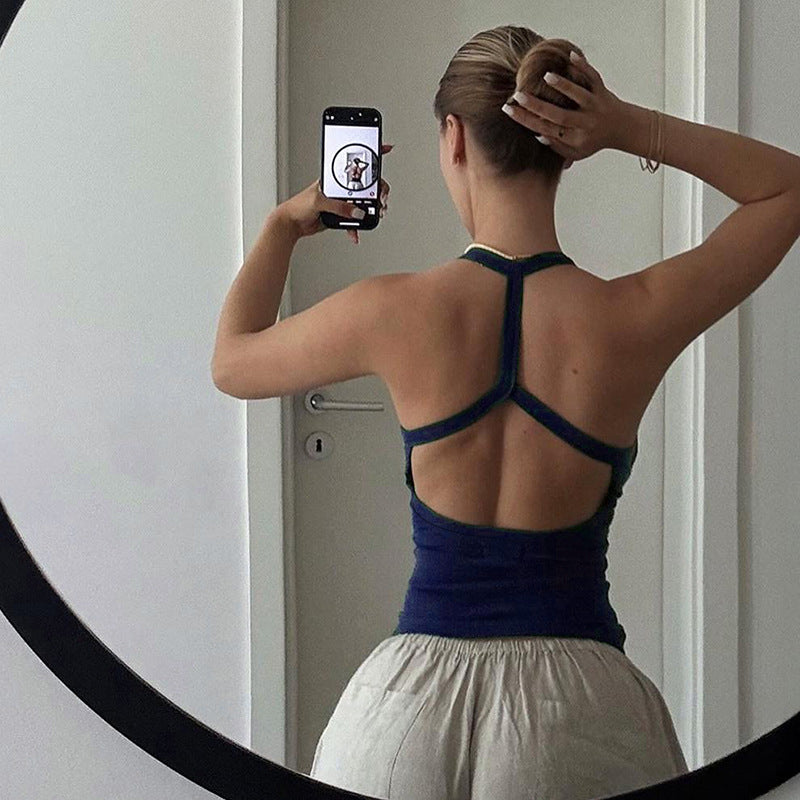 Damen Sportliches Tanktop mit rückenfreier Gestaltung EB